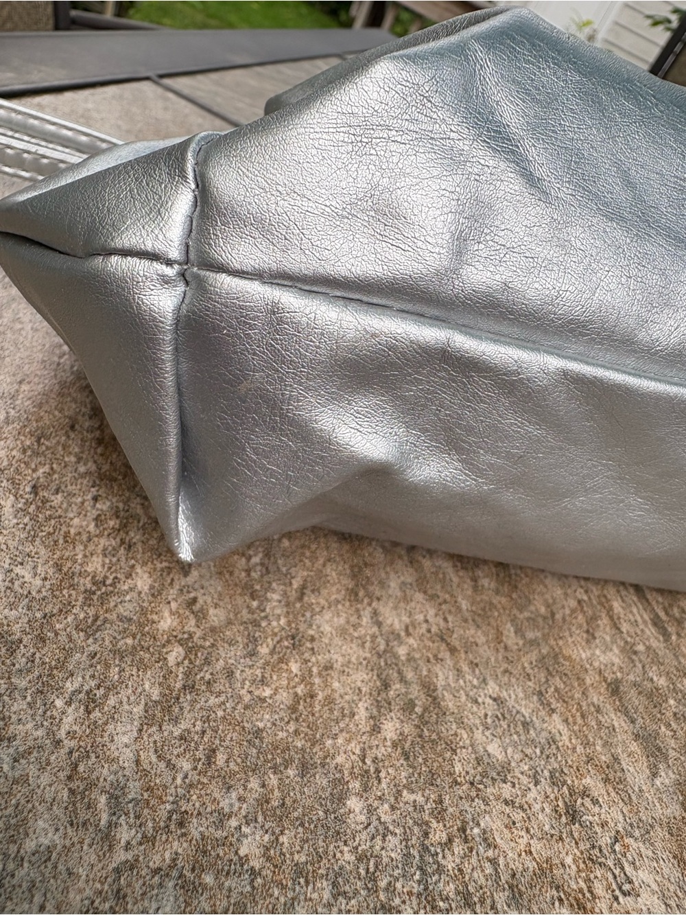 Metallic Silver Wristlet Clutch - Women's Evening Bag - Picture 3 of 7